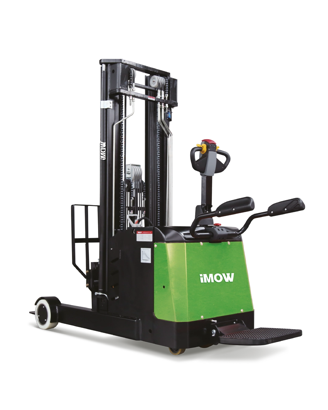 CQE15R lityum-iyon reach truck (standing); 1500 kg taşıma kapasitesi, 4500 mm kaldırma yüksekliği, 610 mm reach (ileri uzanma) mesafesi, 1697 mm dönüş yarıçapı, poliüretan tekerlekler, elektromanyetik fren, AC sürüş kontrol ve elektronik direksiyon sistemi ile Kuzey Lift Forklift (İzmir) satış ve servis desteğiyle raflı depo ve dar koridor operasyonları için verimli bir çözümdür.