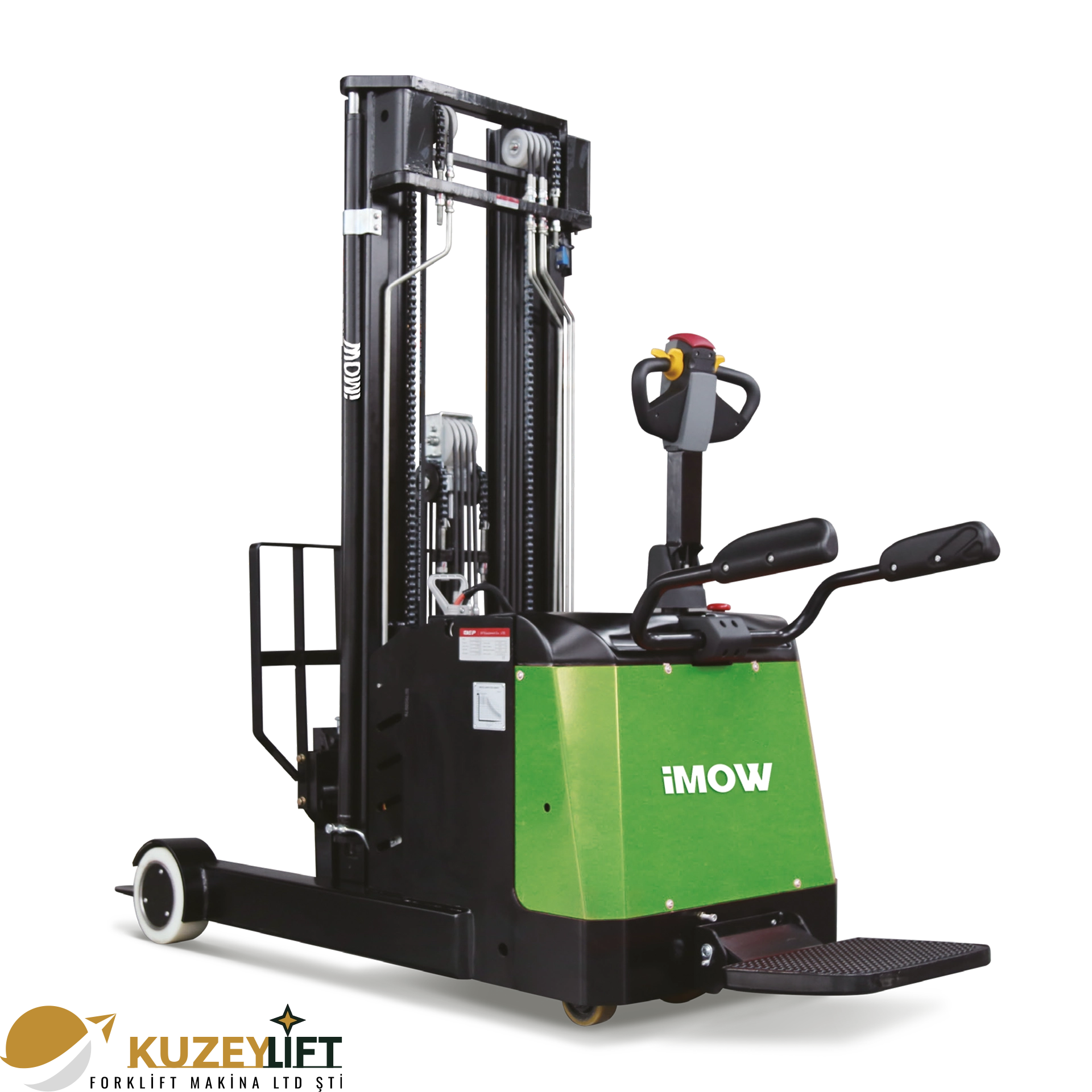 CQE15R Reach Truck 	•	Taşıma Kapasitesi: 1.500 kg 	•	Kaldırma Yüksekliği: 3.000 mm 	•	İleri Uzanma Mesafesi: 610 mm 	•	Akü: 24V / 280Ah Lityum-İyon 	•	Dönüş Yarıçapı: 1.697 mm 	•	Fren Sistemi: Elektromanyetik  Öne Çıkan Avantajlar Dar koridor uyumu · Reach fonksiyonu · Sessiz çalışma · Yüksek raf erişimi · Düşük enerji tüketimi