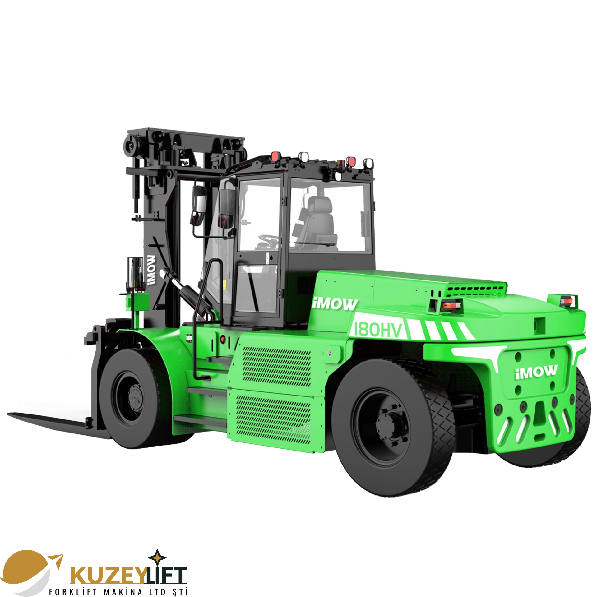 Kuzey Lift Forklit | İzmir EFL1803-HV-12 Lityum-İyon Forklift 	•	Taşıma Kapasitesi: 18 ton (18.000 kg) 	•	Asansör / Kaldırma Yüksekliği: 4 m 	•	Akü: Lityum-iyon 618,24V / 228Ah 	•	Tahrik Sistemi: Elektrikli – PMSM 	•	Kullanım Tipi: Oturarak (Seated) 	•	Öne Çıkan Avantajlar: Çok yüksek çekiş gücü, geniş şasi ve dingil mesafesi, pnömatik lastikler, ağır hizmet sınıfı hidrolik sistem, uzun vardiya dayanıklılığı  En ağır yükler için güvenilir, güçlü ve verimli forklift çözümleri İzmir’de Kuzey Lift Forklit ile.