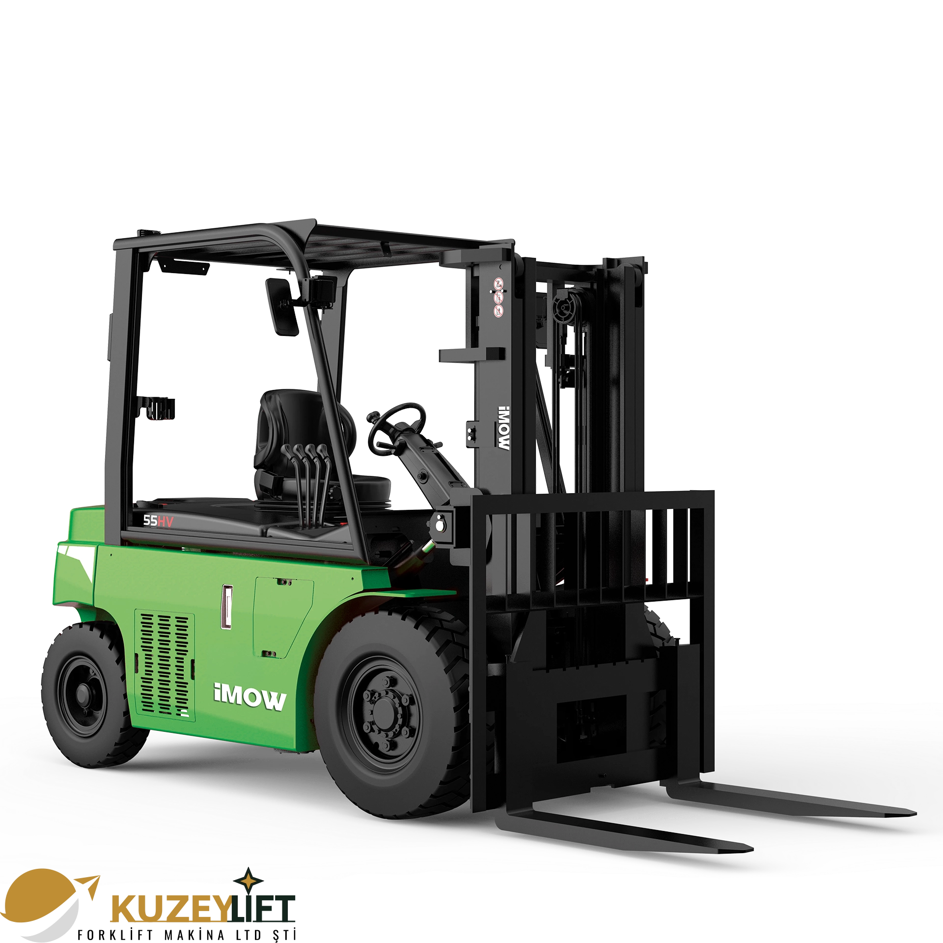 Kuzey Lift Forklit | İzmir EFL553-HVD-6 Lityum-İyon Forklift 	•	Taşıma Kapasitesi: 5,5 ton (5500 kg) 	•	Asansör / Kaldırma Yüksekliği: 3 m 	•	Akü: Lityum-iyon 309V / 228Ah 	•	Tahrik Sistemi: Elektrikli (PMSM) 	•	Kullanım Tipi: Oturarak (Seated) 	•	Öne Çıkan Avantajlar: Yüksek hız, güçlü çekiş, pnömatik lastikler ve ağır hizmet performansı  Ağır yükler, geniş sahalar ve yüksek performans gerektiren operasyonlar için İzmir’de Kuzey Lift Forklit gücü.