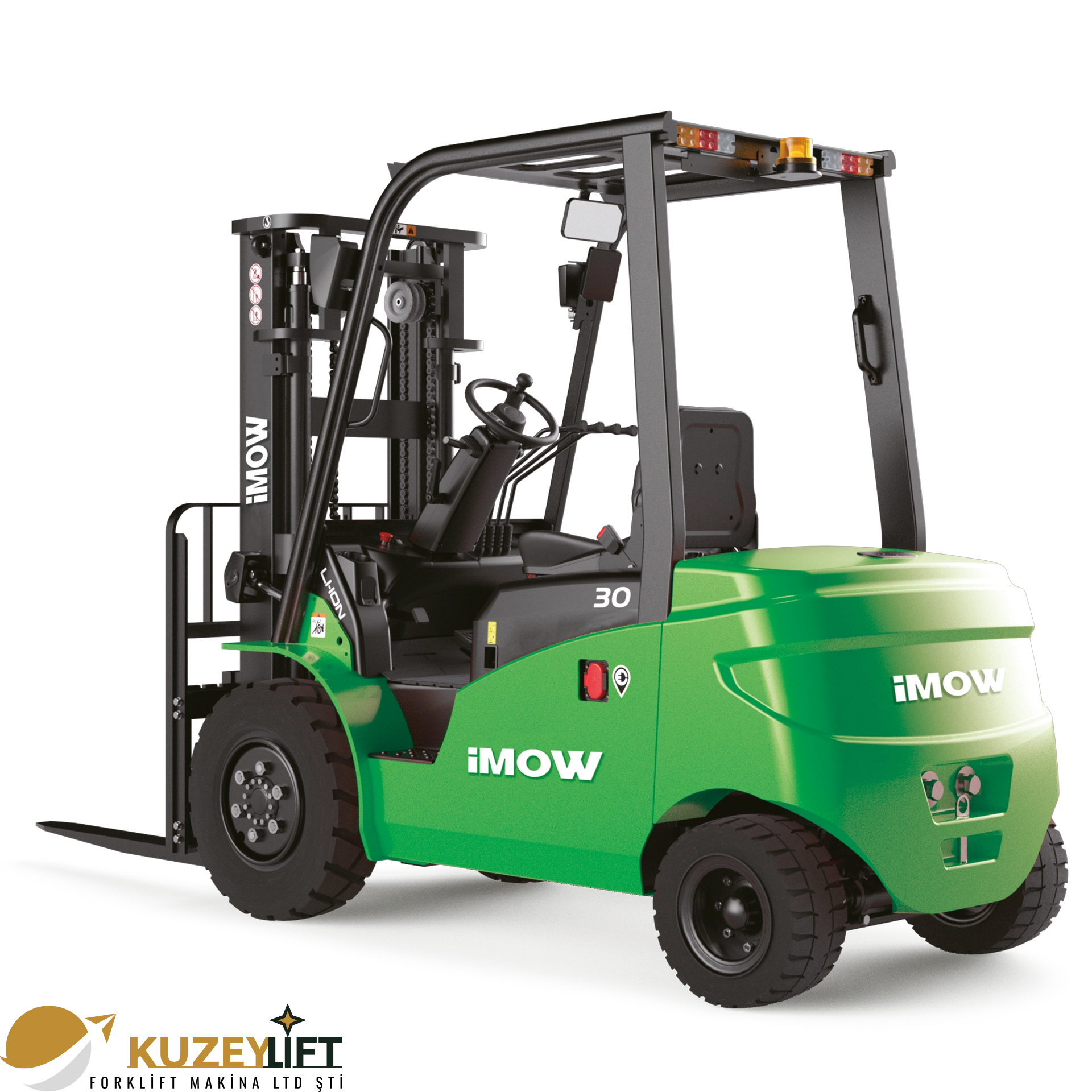 Kuzey Lift Forklit | İzmir ICE253 Lityum-İyon Forklift 	•	Taşıma Kapasitesi: 2,5 ton (2500 kg) 	•	Asansör / Kaldırma Yüksekliği: 3 m (3000 mm) 	•	Akü: Lityum-iyon 80V / 205Ah 	•	Tahrik Sistemi: Elektrikli 	•	Kullanım Tipi: Oturarak (Seated) 	•	Avantaj: Yüksek dayanım, düşük enerji tüketimi, sessiz çalışma  İzmir’de ağır yükler için güvenilir, güçlü ve uzun ömürlü forklift çözümleri Kuzey Lift Forklit ile yanınızda.