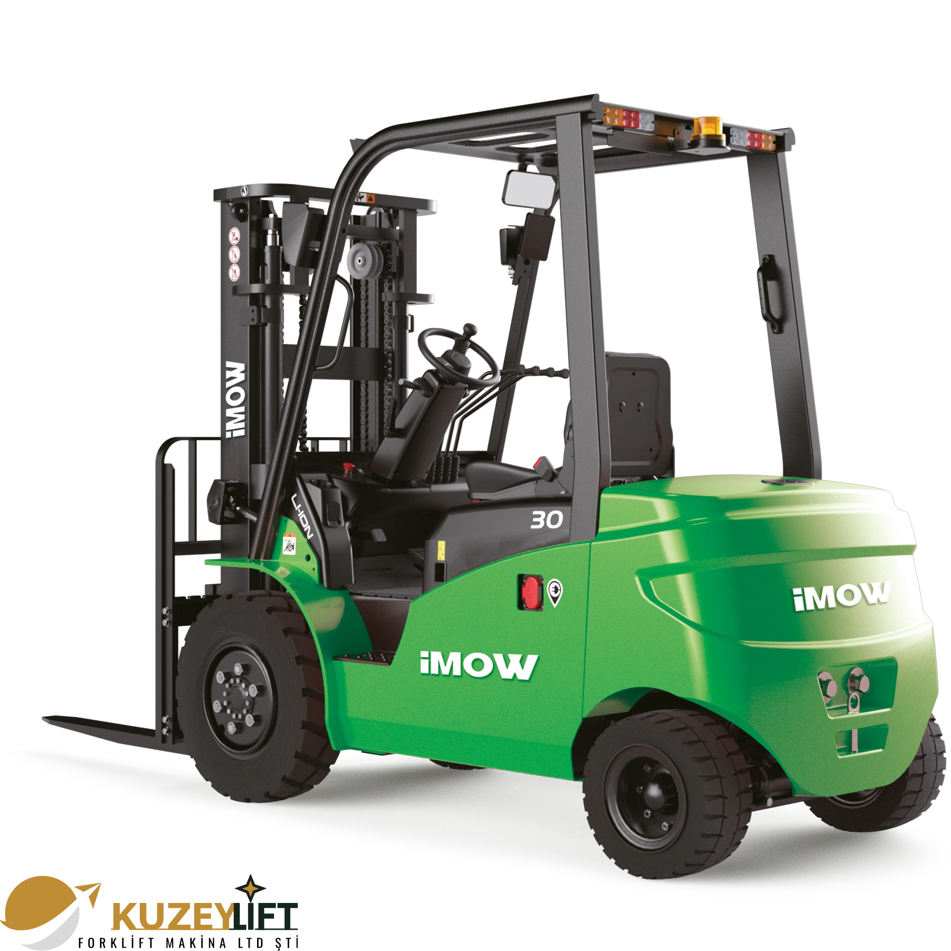 Kuzey Lift Forklit | İzmir ICE303P Lityum-İyon Forklift 	•	Taşıma Kapasitesi: 3 ton (3000 kg) 	•	Asansör / Kaldırma Yüksekliği: 3 m 	•	Akü: Lityum-iyon 80V / 460Ah 	•	Tahrik Sistemi: Elektrikli 	•	Kullanım Tipi: Oturarak (Seated) 	•	Öne Çıkan Avantajlar: Uzun çalışma süresi, yüksek seyir hızı, güçlü motor performansı ve düşük enerji tüketimi  Ağır yük operasyonlarında güçlü, dayanıklı ve yüksek verimli forklift çözümleri İzmir’de Kuzey Lift Forklit güvencesiyle.