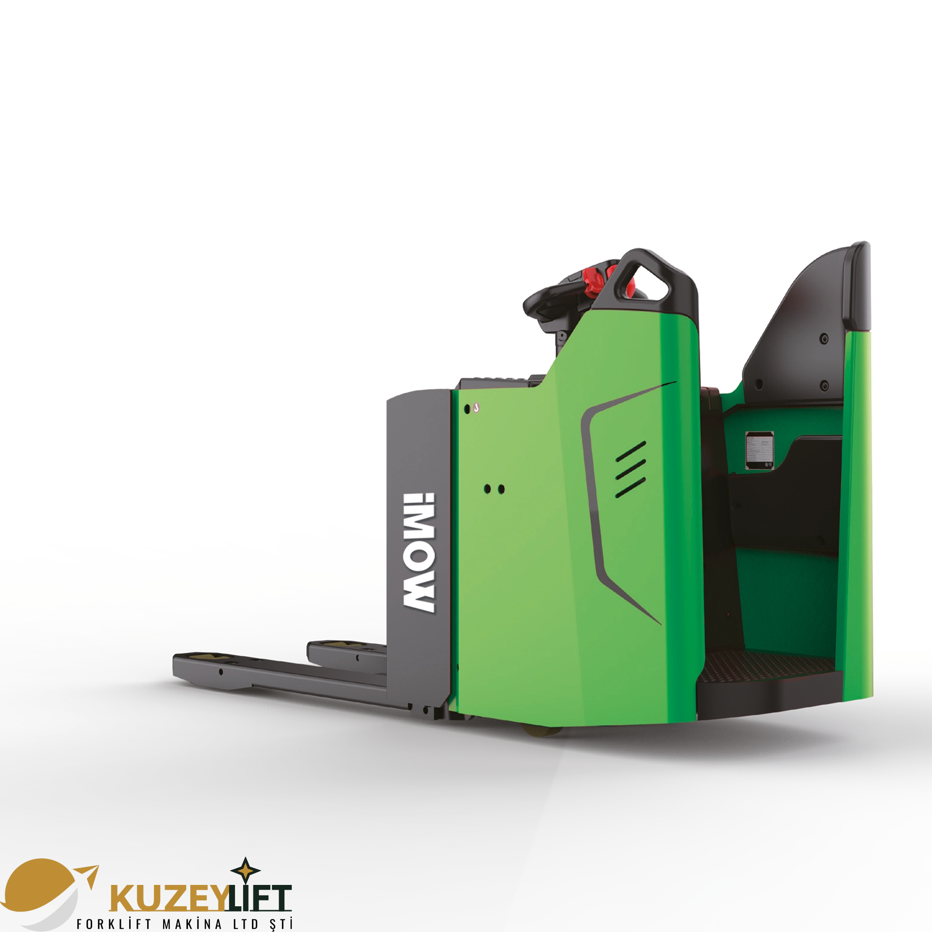 KPL201H Lityum-İyon Elektrikli Transpalet  Kuzey Lift Forklift 	•	Taşıma Kapasitesi: 2.000 kg (2 ton) 	•	Kullanım Tipi: Ayakta operatörlü (Standing) 	•	Akü: 24V / 205Ah Lityum-İyon 	•	Seyir Hızı: 9 / 12 km/s 	•	Toplam Ağırlık: 705 kg 	•	Dönüş Yarıçapı: 2034 mm  Öne Çıkan Avantajlar: Yüksek manevra kabiliyeti · Ayakta sürüş ergonomisi · Güçlü AC motor · Düşük bakım maliyeti · Sessiz ve çevreci çalışma