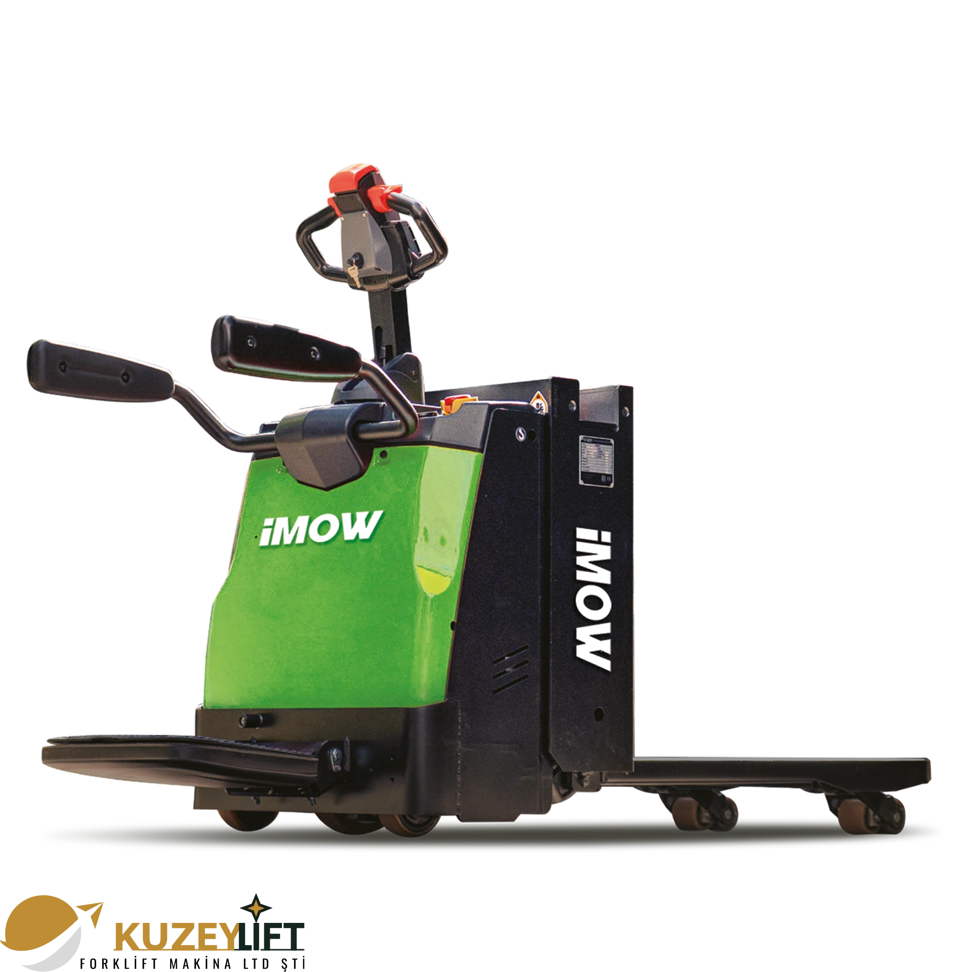 RPL201H Lityum-İyon Elektrikli Transpalet  Kuzey Lift Forklift 	•	Taşıma Kapasitesi: 2.000 kg (2 ton) 	•	Kullanım Tipi: Ayakta operatörlü (Standing) 	•	Akü: 24V / 210Ah Lityum-İyon 	•	Seyir Hızı: 9 / 12 km/s 	•	Toplam Ağırlık: 670 kg 	•	Dönüş Yarıçapı: 1806 mm  Avantajlar: Yüksek hız · Ayakta sürüş ergonomisi · Güçlü AC motor · Düşük bakım maliyeti · Sessiz ve çevreci çalışma