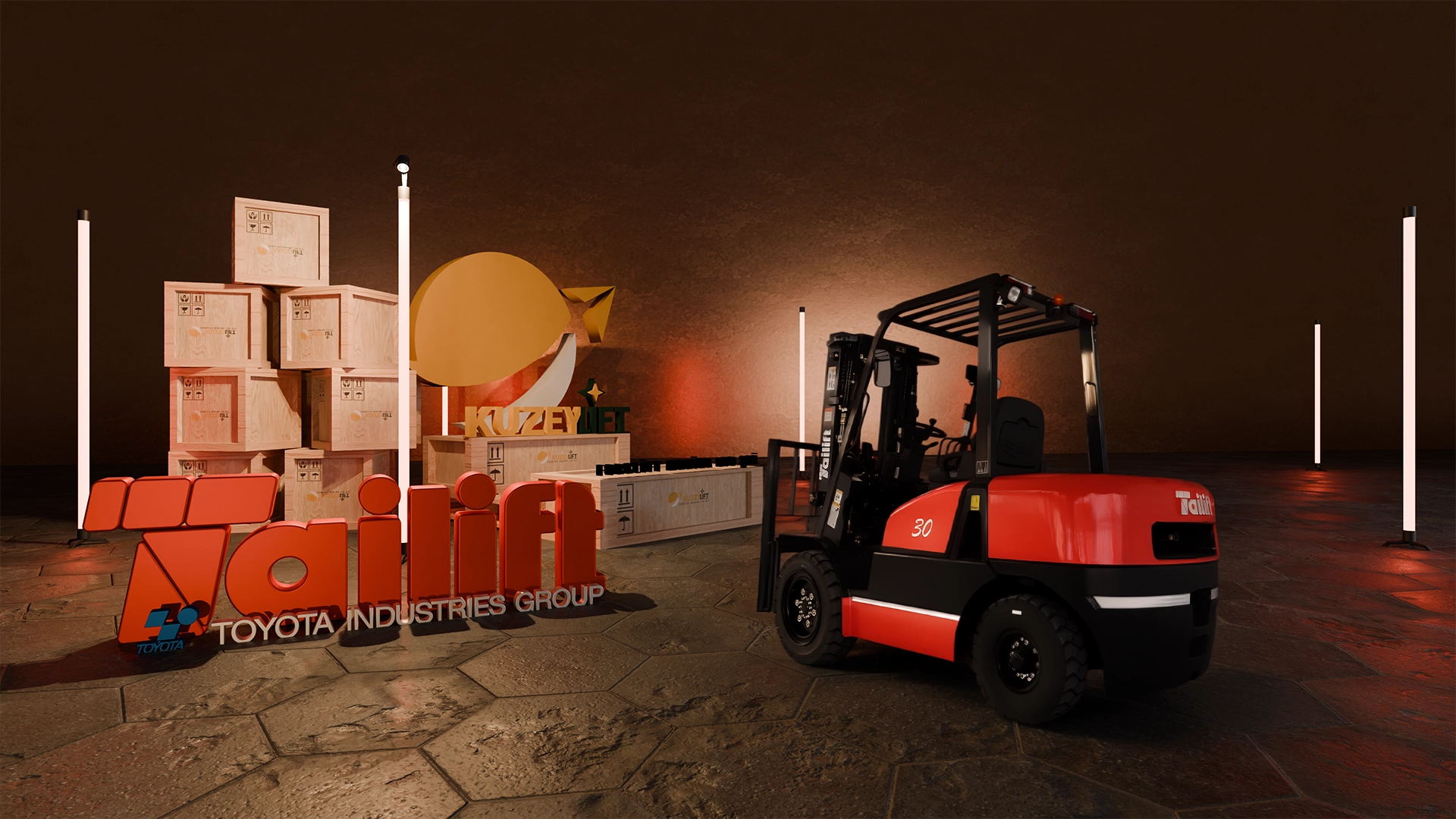 Tailift XINCHAI motorlu dizel forklift endüstriyel saha kullanım görseli